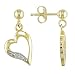 10K Yellow Gold .01 ctw Diamond Heart Earrings