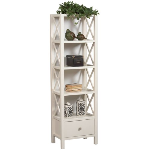 Anna Narrow Bookcase White