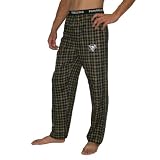 Mens NHL Pittsburgh Penguins Plaid Cotton Thermal Sleepwear / Pajama Pants - Black (Size: S)