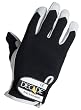 Decade 52102 Summerweight Anti-Vibration Spandex and Goatskin Gloves with Gfom Pads, Black and White, Medium