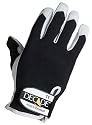Decade 52103 Summerweight Anti-Vibration Spandex and Goatskin Gloves with Gfom Pads, Black and White, Large
