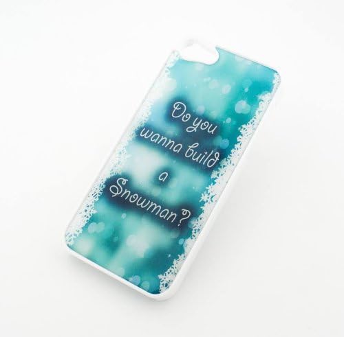 WHITE Snap On Case IPHONE 5 5S Plastic Cover - DO YOU WANNA BUILD A SNOWMAN snowflake want to frozen wintersnow