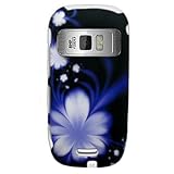 Hard Snap-on Shield RUBBERIZED With BLACK PURPLE FLOWERS Design Faceplate C ....