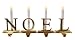 N-O-E-L 4-Piece Lighted Brass Stocking Holder Set With Candle Lamps #H90126 Image