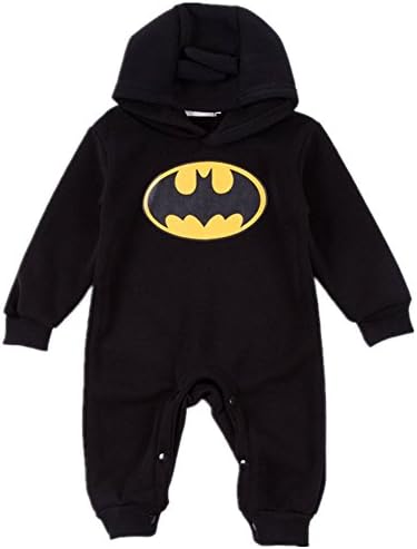 OuTaking Baby Boys' Batman Hood One-piece Little Boys Jumpsuit for 0-24 Months