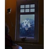 Fenstertattoo - Motiv "himmlische Monster" aus Milchglasfolie in Farbton TRANSPARENT mit Silberglitzervon "Lovala"