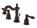 Ultra Hardware 27511 Lucia Double-Handle Widespread Lavatory Faucet, Bronze