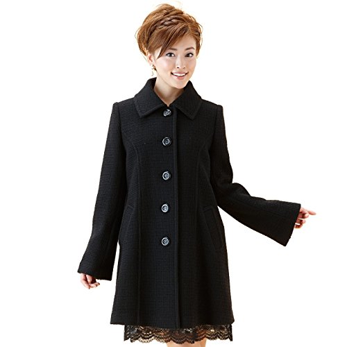 （B-GALLERY）Aラインミドル丈コート　[フォーマル コート 入学式 卒業式 ブラックフォーマル]