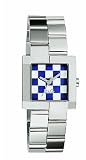 D&G Ladies Promenade Quartz Watch DW0440 With Blue/White Chequered Analogue Dial And Stainless Steel Bracelet