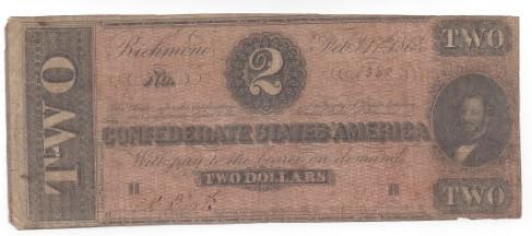 Confederate States of America $2 Currency Note