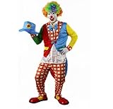 Cospassion ピエロ 仮装 本格的コスプレ衣装 ハロウィン クリスマス パーティーにも 【服 手袋 帽子 仮面 アフロウィッグ】 (【仮装セットA】)