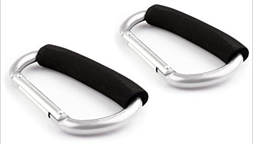 Super Strong Mommy Stroller Hook - 2 Pack of Multi Purpose Hooks - Use with Stroller Connectors and Bumper bars - Silver