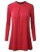 Thanth Womens Long Sleeleve High Neck Pleats Detail Tunic Top