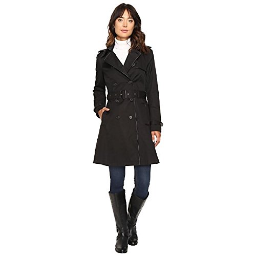 ラルフローレン アウター コート Double-Breasted Trench w/ Faux Leather T Black [並行輸入品]