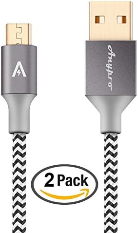 Anypro Nylon Braided 2.0 Micro-USB to USB Cable - 2 Pack (2m,1m)