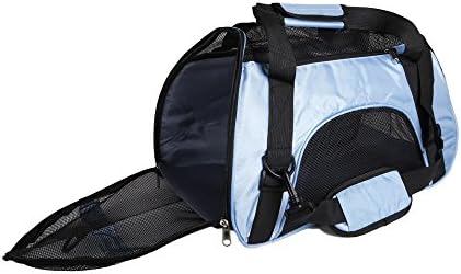 Soft Sided Pets Carrier, MABEE [16.5" L x 9" W x 12"H] Soft Sided Carriers Airline Approved - Pet Travel Portable Bag Home for Dogs, Cats and Puppies (Small, Blue)