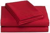 Rainbow Linens 250-Thread-Count Waterbed Queen Sheet Set, Burgundy