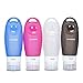 KANARS Portable Travel Bottles Silicone Containers Set of 4,Blue/Orichid/White/Charcoal Gray,3 oz