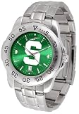 Michigan State Sport Anonized Men's Steel Band Watch