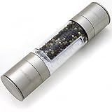 2-in-1 Salt and Pepper Grinder Set - Premium Salt and Pepper Mill, Ceramic Grinding Mechanism, Stainless Steel Design, Adjustable Grind