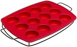KitchenAid 12-Cup Muffin Pan with Wire Sled, Red