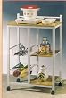 BEAUTIFUL NEW WHITE KITCHEN SHELF W. WOODEN SHELVES