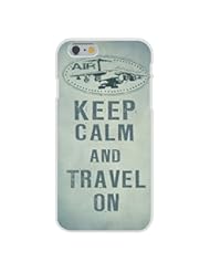 Wireless: Apple iPhone 6 Custom Case White Plastic Snap On - Keep Calm and Travel On Air Jet Plane Airplane - HAT SHARK