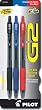 Pilot G2 Gel Ink Roller Ball Pens, 3-Pack, Red, Blue, Black Ink (31023)