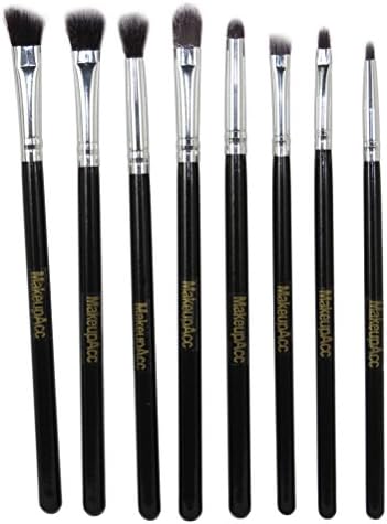 MakeupAcc® 8pcs Professional Eye Brushes Set Eyeliner Eyeshading Blending Pencil Brush Makeup (Black #1)