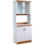 Microwave Cart - White/ Oak (72")