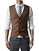 TheLees (GVE Mens Business Slim Fit Chain Point 4 Button Vest Waist Coat Brown US XS(Tag Size M)
