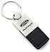 Ford Platinum Black Leather Chrome Car Fob Key Chain Ring