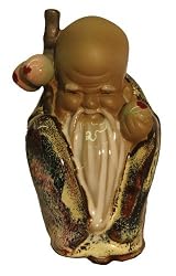 Chinese God of Longevity Shou Lao statue - glazed ceramic