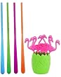 Zak Designs Flamingo Appetizer Picks and Stir Sticks 12-Piece Set, Assorted Colors