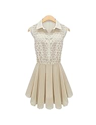 Girls A-line Pleated Above the Knee Cotton/Polyester/Spandex Mandarin Collar Sleeveless Prom Dress/Party Dress/Wedding Dress 