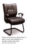 SLEEK CONTEMPORARY GUEST CHAIR, IN BLACK METAL