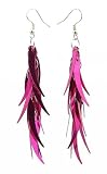 Earrings - Sequin Dangle Comet - Fuchsia