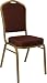 Crown Back Stacking Banquet Restaurant Retail Office Chair with Gold Frame, Patterned Burgundy