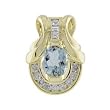 14K Yellow Gold Aquamarine and Diamond Pendant