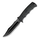 SOG Specialty Knives & Tools E37S-K Seal Pup Elite Straight Knife with Kydex Sheath, Black TiNi