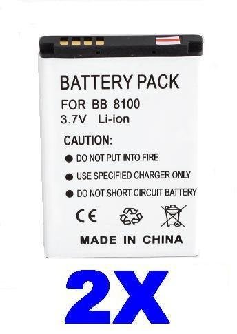 2 Replacement Cell Phone Li-ion Batteries for BlackBerry Pearl 8100, 8120 & 8130 Smartphones