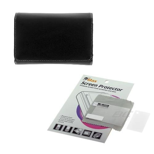 GTMax Black Leather Pouch Cover Case + LCD Screen Protector for Garmin nuvi 1390T nuvi 1370T nuvi 1350T nuvi 1350 nuvi 1300 nuvi 885T nuvi 880 nuvi 855 nuvi 850 nuvi 785T nuvi 780 nuvi 775T nuvi 770 nuvi 765T nuvi 760 nuvi 755T nuvi 750 nuvi 265WT nuvi 260W nuvi 255W nuvi 250W nuvi 205W nuvi 200W