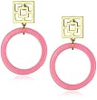Trina Turk Brick And Gold Hoop Earrings In Hot Pink
