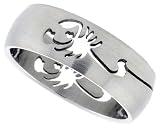 Surgical Steel 5/16 (8mm) Dome Band with Scorpion Cut-Outs