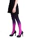 HDE Womens Solid Gradient Color Stockings Opaque Microfiber Footed Tights ,XS-M,Purple to Pink