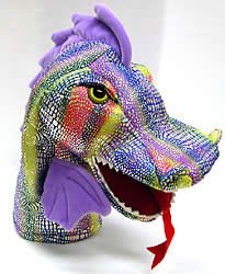 Childrens Toyshop  Toys : Plush Smokey Dragon Hand Puppet 12"