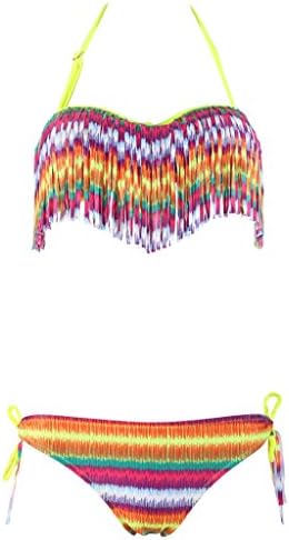 Bikini Swimwear Colorful Fringe Tassels Swimsuits Bathing Suit 2016