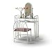 White Metal Makeup Vanity Set - Sturdy Vanity Large Mirro & Bench