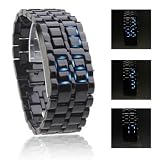 Cobra Edition Unisex Sports Blue LED Faceless Wrist Watch (Black)