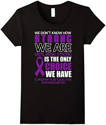 Crohn's Disease &amp; Colitis Warriors Tee Awareness T-Shirt  - Female Small - Black